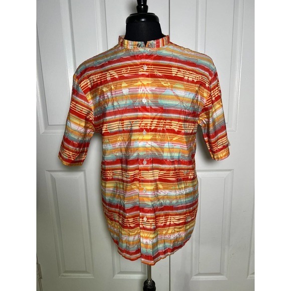 Tuttle‎ Distinctive Sportswear Mens Large Multi Color Button Floral Summer Shirt - Picture 1 of 8